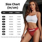 Personalised Heart Sealed with A Kiss Red Sexy Thong Brief with Name Safe and Breathable Honeymoon Travel Valentine's Day Gift for Wife Girlfriend