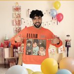 Personalized Retro 1-4 Photos Multicolor T-shirt Sweatshirt with Text and Birth Year Daily Wear Birthday Gift for Family Friends