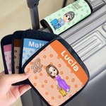 Personalized Floral Cartoon Character Luggage Handle Wrap with Name Set of 2 Travel Accessories Vacation Birthday Gift for Family Friends