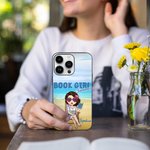 Etui de téléphone personnalisé pour femme avec nom, anniversaire, fête des mères, livre de dessins animés, fille, été, bord de mer