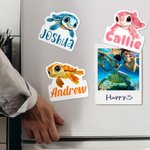 Personalized Cartoon Sea Turtle Fridge Magnet with Name Home Decor Birthday Anniversary Travel Gift for Family Friends