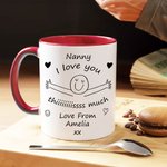 Personlig hjärta Nanny Jag älskar dig 11 oz keramisk kaffemugg med text pensionering jul födelsedagspresent för Nanny