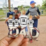Spersonalizowany brelok akrylowy dla taty i 1-4 dzieci z imionami i numerami na Dzień Ojca Prezent urodzinowy dla taty Miłośnicy baseballu Gracze