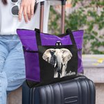 Personalized Watercolor or Jungle Elephant Design Waterproof Mesh Tote Bag with Name Travel Accessories Birthday Gift for Women Elephant Lovers