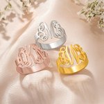 Personlig monogramring i retrostil med 1-3 initialer Smykkesmykker Morsdag Jubileum Bursdagsgave til par Kvinner Venn