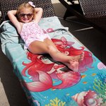 Personalizowany ręcznik plażowy Mermaid Ocean Animals Quick Dry Oversized Beach Towel z imieniem Summer Party Travel Gift for Kids Ocean Lovers
