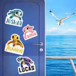 Personalized Cartoon Sea Turtle Fridge Magnet with Name Home Decor Birthday Anniversary Travel Gift for Family Friends