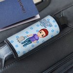 Personalized Floral Cartoon Character Luggage Handle Wrap with Name Set of 2 Travel Accessories Vacation Birthday Gift for Family Friends