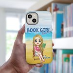 Etui de téléphone personnalisé pour femme avec nom, anniversaire, fête des mères, livre de dessins animés, fille, été, bord de mer