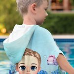 Personalisierte Cartoon Charakter Meer Tier schnell trocknen Hooded Strandtuch mit Namen Pool Essentials Sommer Urlaub Geburtstag Geschenk für Jungen Mädchen