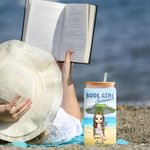 Personalized Summer Book Girl Cartoon Character Name 20 oz Frosted Glass Tumbler with Bamboo Lid and Straw Holiday Vacation Birthday Gift for Women