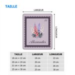 Tapis de Souris Multicolore Personnalisé avec Fleur Nom et Date Style de Timbre Vintage Accessoire de Bureau Cadeau Anniversaire pour Femme Collègue