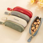 Borsa piccola personalizzata con nome, in pelle multicolore, accessorio per viaggio - Regalo ideale di compleanno e festa della mamma per donne