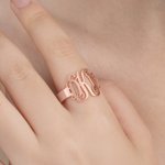 Personlig monogramring i retrostil med 1-3 initialer Smykkesmykker Morsdag Jubileum Bursdagsgave til par Kvinner Venn