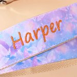 Personalized Embroidery Pink Flower Fantasy Butterfly Canvas Belt with Name and Adjustable Buckle Birthday Gift for Women Girls