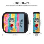 Personalized Colourful Floral Stripes Cartoon Character Luggage Handle Wrap with Name Set of 2 Travel Accessories Birthday Gift for Family Kids
