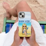 Etui de téléphone personnalisé pour femme avec nom, anniversaire, fête des mères, livre de dessins animés, fille, été, bord de mer