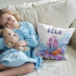 Personalisierter Kissenbezug Kissen im Meerjungfrau-Design mit Cartoon-Charakter Namen Kinderzimmer Schlafzimmer Deko Geburtstagsgeschenk für Mädchen