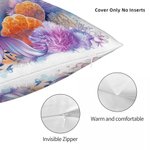 Personalized Fantasy Mermaid Soft Throw Pillow Cover with Name Nursery Bedroom Decor Birthday Gift for Girl Kids