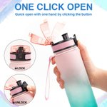Personalized Cartoon Characters Birth Flower Gradient Sport Water Bottle with Name Birthday Gift for Family
