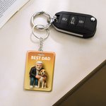 Personalized Photo 3D Effect Cartoon Acrylic Keychain with Title Anniversary Birthday Gift for Family Friends