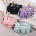 Sac de Voyage Personnalisé avec Danseuse Dessin Animé et Nom Bandoulière Compartiments Multiples Accessoires Sport Cadeau Anniversaire pour Elle