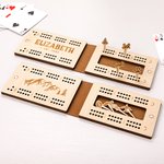 Personalized Engraved Animal Navigation Pattern Portable Cribbage Board with Wooden Pegs Camping Outdoor Activities Birthday Gift for Cribbage Lovers