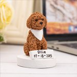 Personalized Handmade Lifelike Pet Dog Cat Photo Portrait Clue Statue with Text and Base Desk Decor Memorial Gift for Pet Lovers