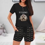 Set di pigiama personalizzato con testo e foto di cani e gatti morbido a maniche corte regalo di compleanno per donne e amanti degli animali