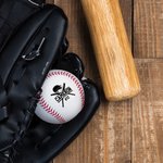 Personalised Baseball Field Bats Gloves Design Baseball with Name and Number Birthday Father's Day Team Gift for Dad Baseball Player