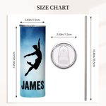 Personalized Watercolor Dance Silhouette 20 oz Insulated Skinny Tumbler with Name Dance Performance Appreciation Birthday Gift for Dancers