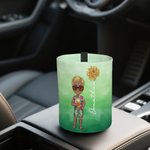 Personalized Cartoon Character Birth Flower Watercolor Hanging Car Trash Can with Name Car Accessory Birthday Gift for Family Car Owner