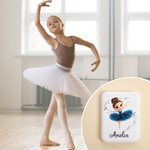 Espejo de maquillaje personalizado de doble cara con luz LED y nombre para niñas bailarinas amantes del ballet