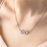 Personalised Dainty 1-6 Dog Paw Print Necklace with Name Pet Jewellery Birthday Anniversary Memorial Gift for Loss of Pet