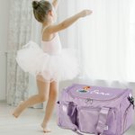 Sac de Voyage Personnalisé avec Danseuse Dessin Animé et Nom Bandoulière Compartiments Multiples Accessoires Sport Cadeau Anniversaire pour Elle