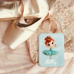 Espejo de maquillaje personalizado de doble cara con luz LED y nombre para niñas bailarinas amantes del ballet