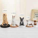 Personalized Handmade Lifelike Pet Dog Cat Photo Portrait Clue Statue with Text and Base Desk Decor Memorial Gift for Pet Lovers