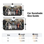 Personalized 1-4 3D Style Dog Cartoon Character Funny Car Windshield Sun Shade with Name Holiday New Car Birthday Gift for Dog Lovers Car Owner