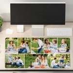 Gepersonaliseerde 8 foto's Collage Non-slip groot formaat bureau mat muismat kantoor accessoire verjaardagscadeau voor studenten collega's vrienden