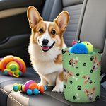Personalized 1-3 Pet Face Photos Cute Paws Hanging Car Trash Can Auto Accessories Travel Birthday Gift for Pet Lovers
