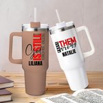 Personalised Multicolour Christian Theme 40 oz Tumbler with Name and Straw Travel Accessories Baptism Birthday Gift for Christians