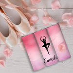 Personalized Watercolor Dance Silhouette 20 oz Insulated Skinny Tumbler with Name Dance Performance Appreciation Birthday Gift for Dancers