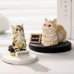 Personalized Handmade Lifelike Pet Dog Cat Photo Portrait Clue Statue with Text and Base Desk Decor Memorial Gift for Pet Lovers