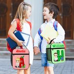 Spersonalizowana torba na lunch z ołówkiem z imieniem i nazwiskiem Codzienna podróż Powrót do szkoły Prezent urodzinowy dla dzieci i studentów