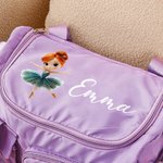 Sac de Voyage Personnalisé avec Danseuse Dessin Animé et Nom Bandoulière Compartiments Multiples Accessoires Sport Cadeau Anniversaire pour Elle
