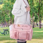 Sac de Voyage Personnalisé avec Danseuse Dessin Animé et Nom Bandoulière Compartiments Multiples Accessoires Sport Cadeau Anniversaire pour Elle