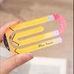Personalisiertes Lesezeichen 3-teilig-Set im Jumbo-Büroklammer-Design mit Bleistift Notebook Muster Namen Dankeschön Geschenk für Lehrkräfte Lesefans