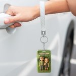Personalized Photo 3D Effect Cartoon Acrylic Keychain with Title Anniversary Birthday Gift for Family Friends