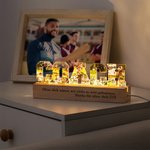 Personalisiertes COACH 10 Foto-Collage Acryl LED-Nachtlicht mit Text Gravur und Holzsockel Geburtstag Ruhestand Team Dankeschön Geschenk für Trainer