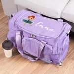 Sac de Voyage Personnalisé avec Danseuse Dessin Animé et Nom Bandoulière Compartiments Multiples Accessoires Sport Cadeau Anniversaire pour Elle
